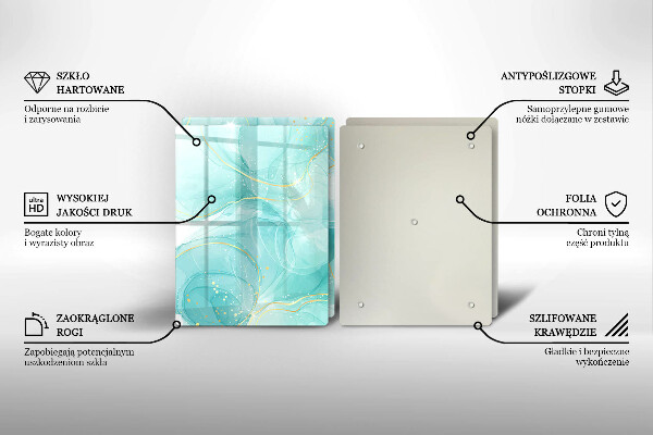 Copri piano cottura in vetro Astrazione blu e oro