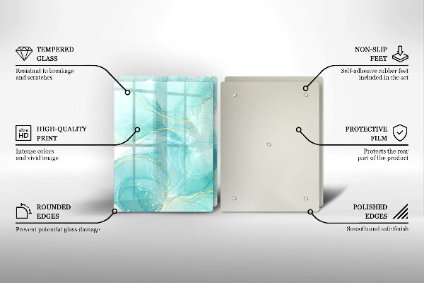 Copri piano cottura in vetro Astrazione blu e oro