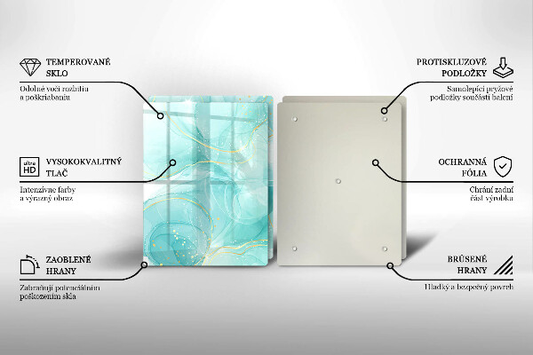 Copri piano cottura in vetro Astrazione blu e oro