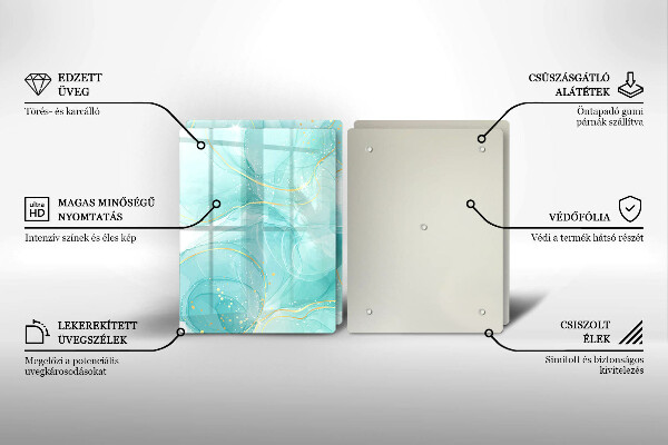 Copri piano cottura in vetro Astrazione blu e oro