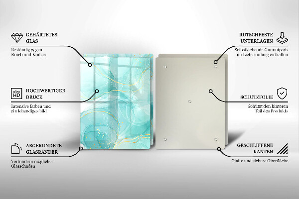 Copri piano cottura in vetro Astrazione blu e oro