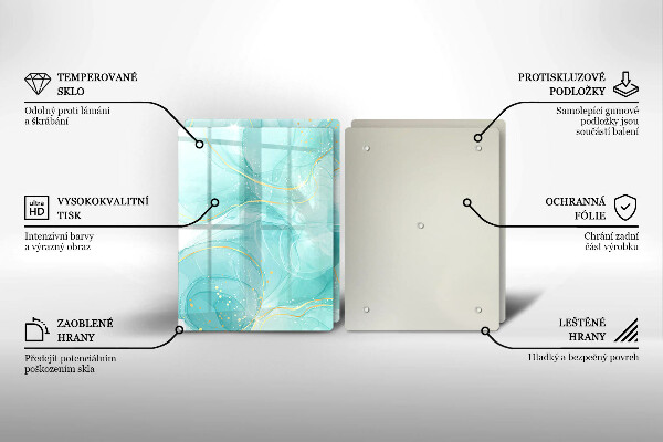 Copri piano cottura in vetro Astrazione blu e oro