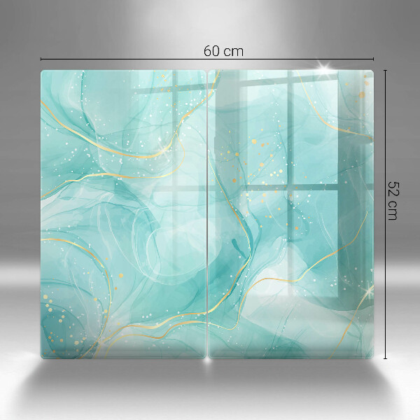 Copri piano cottura in vetro Astrazione blu e oro