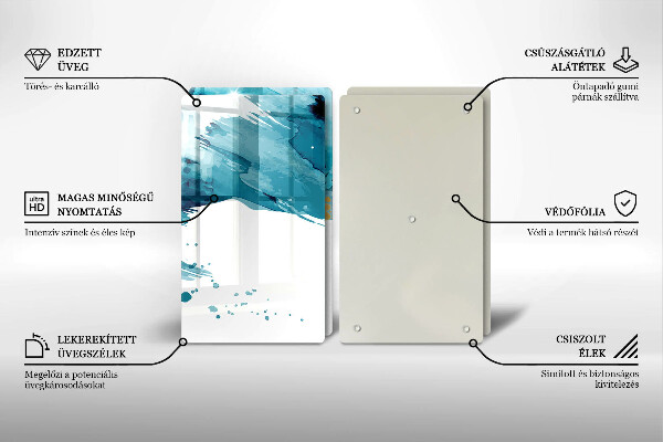 Copri piano cottura in vetro Macchie blu