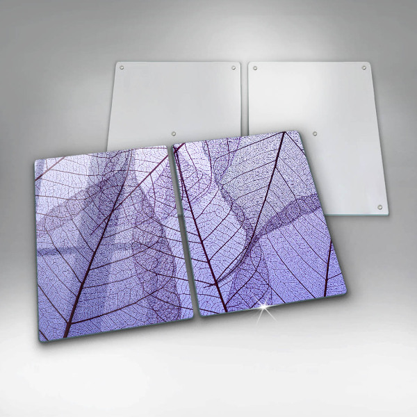 Copri piano cottura in vetro Foglie con venature