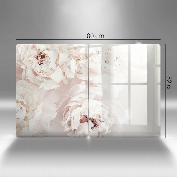 Copri piano cottura in vetro Peonie pastello