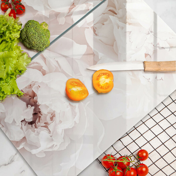 Copri piano cottura in vetro Peonie pastello