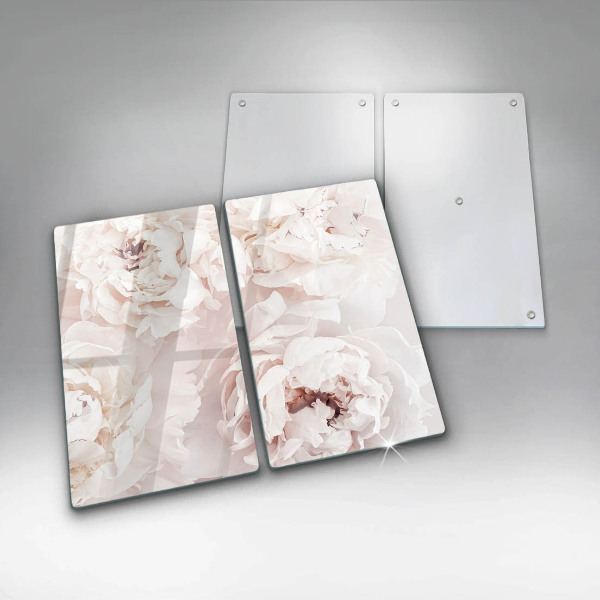 Copri piano cottura in vetro Peonie pastello