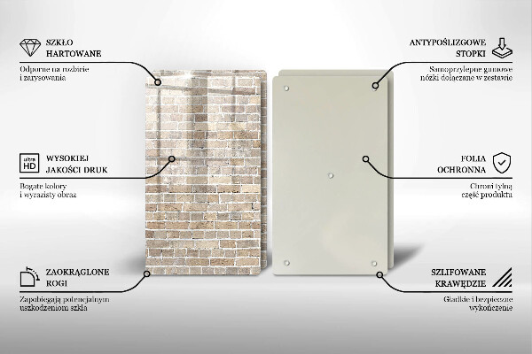 Copri piano cottura in vetro Muro di mattoni luminosi