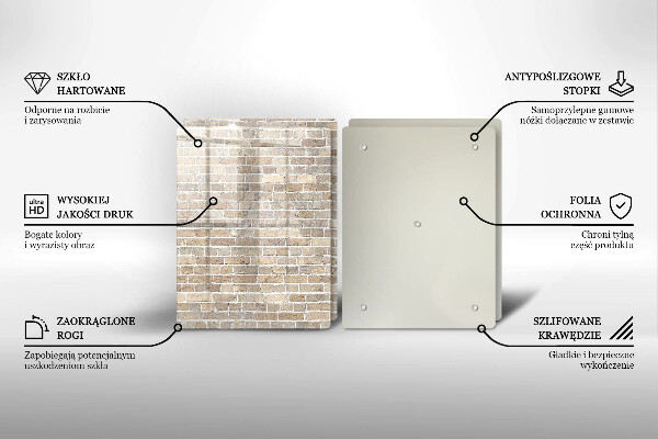 Copri piano cottura in vetro Muro di mattoni luminosi