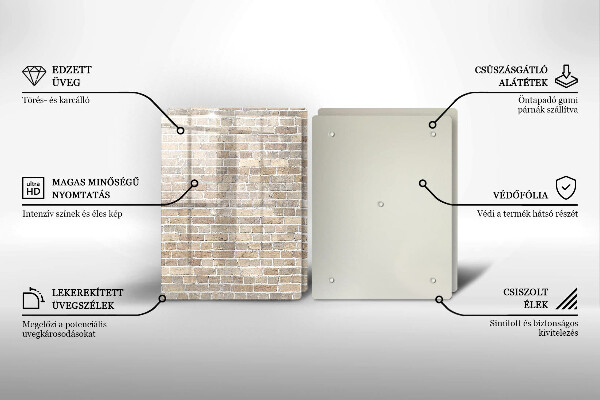 Copri piano cottura in vetro Muro di mattoni luminosi