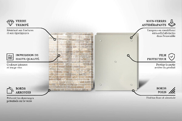 Copri piano cottura in vetro Muro di mattoni luminosi