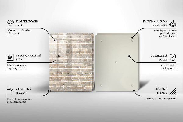 Copri piano cottura in vetro Muro di mattoni luminosi