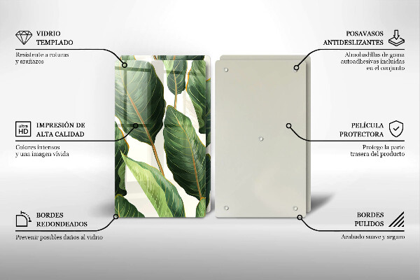 Copri piano cottura in vetro Foglie di banana