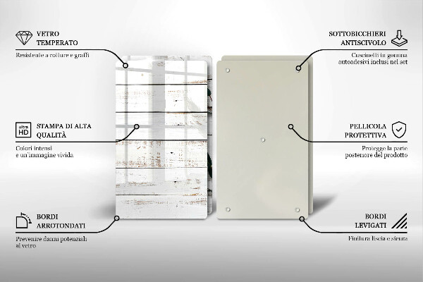 Copri piano cottura in vetro Vecchie tavole e foglie