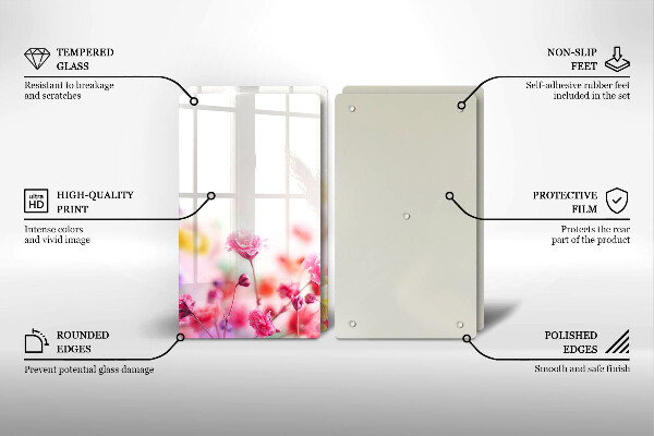 Copri piano cottura in vetro Prato fiorito