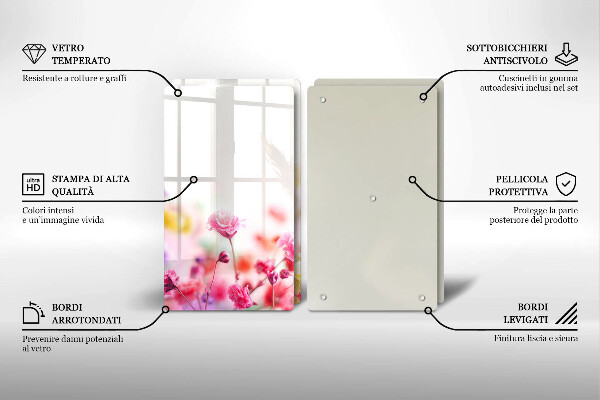 Copri piano cottura in vetro Prato fiorito