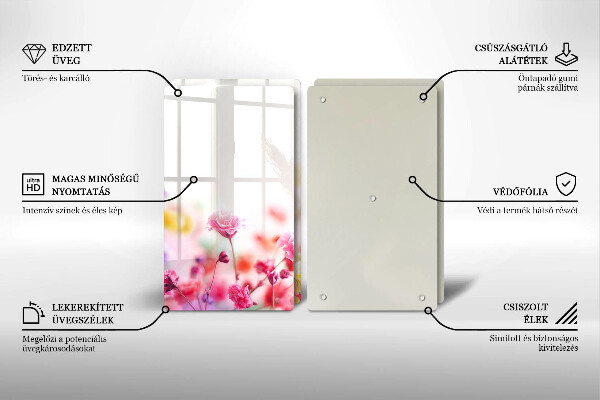 Copri piano cottura in vetro Prato fiorito