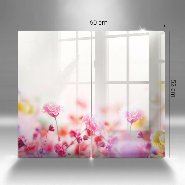 Copri piano cottura in vetro Prato fiorito