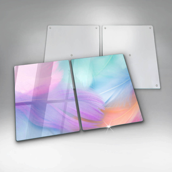 Copri piano cottura in vetro Piume pastello