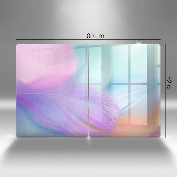 Copri piano cottura in vetro Piume pastello