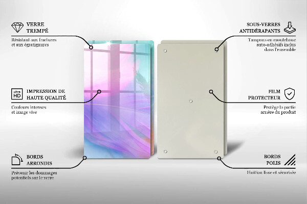 Copri piano cottura in vetro Piume pastello