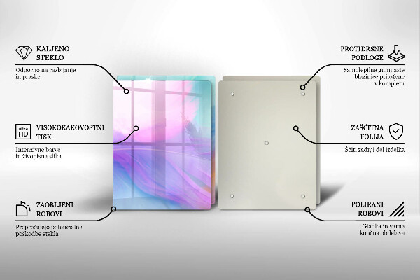 Copri piano cottura in vetro Piume pastello