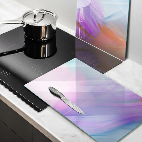 Copri piano cottura in vetro Piume pastello
