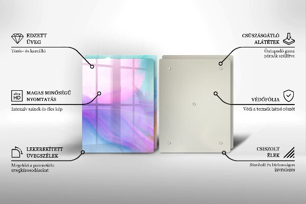 Copri piano cottura in vetro Piume pastello