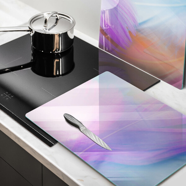 Copri piano cottura in vetro Piume pastello