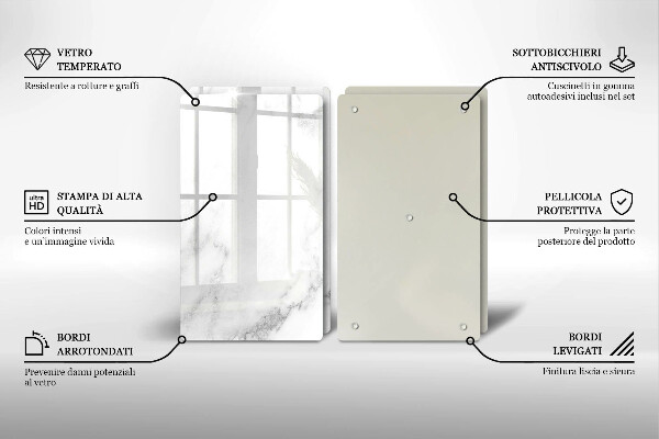 Copri piano cottura in vetro Marmo moderno