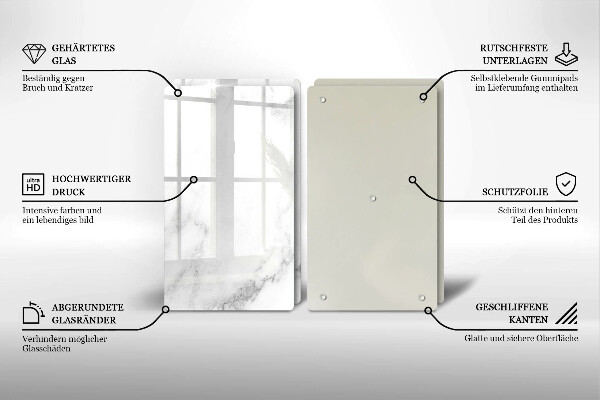 Copri piano cottura in vetro Marmo moderno