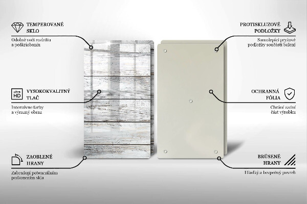 Copri piano cottura in vetro Tavole di legno luminose