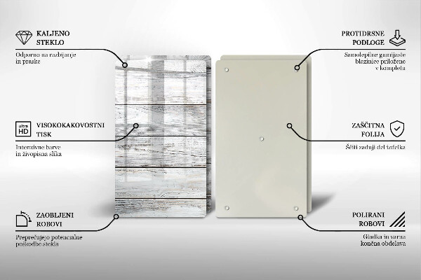Copri piano cottura in vetro Tavole di legno luminose
