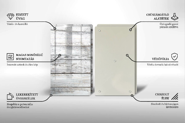 Copri piano cottura in vetro Tavole di legno luminose