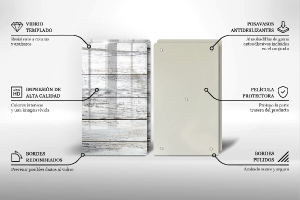 Copri piano cottura in vetro Tavole di legno luminose