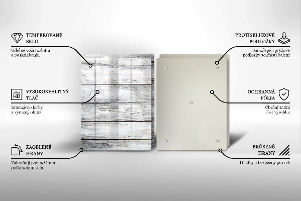 Copri piano cottura in vetro Tavole di legno luminose