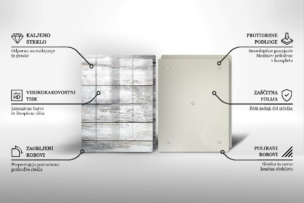 Copri piano cottura in vetro Tavole di legno luminose