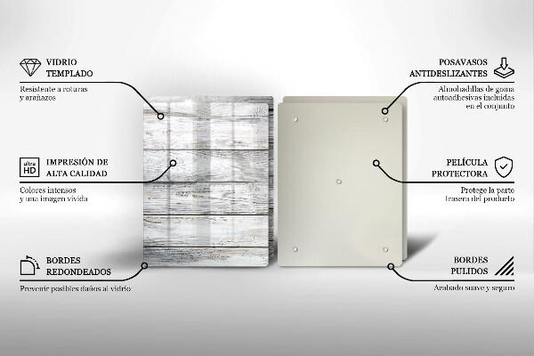 Copri piano cottura in vetro Tavole di legno luminose