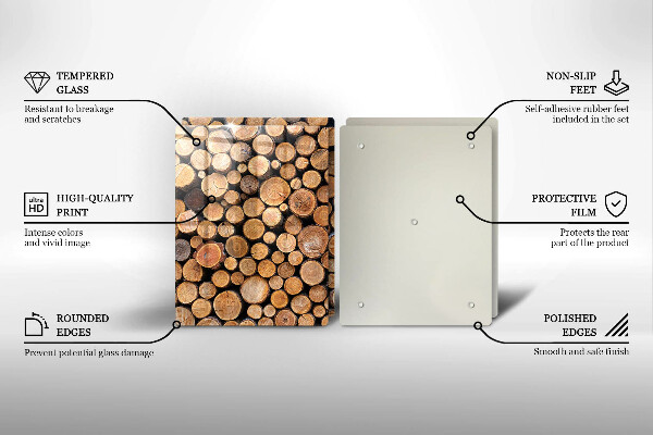 Copri piano cottura in vetro Tronchi d'albero