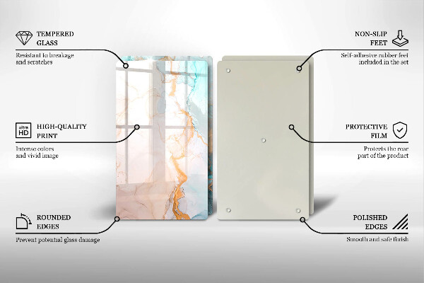 Copri piano cottura in vetro Astrazione del marmo