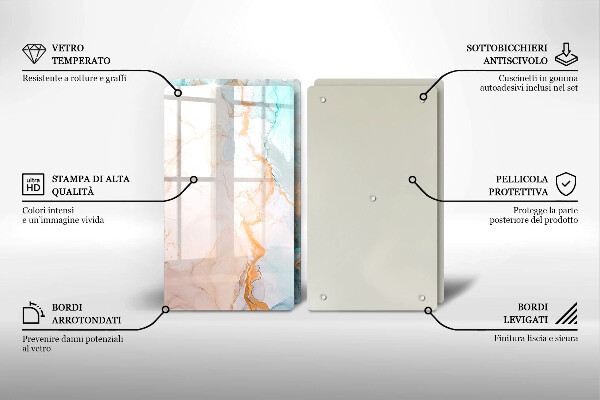 Copri piano cottura in vetro Astrazione del marmo