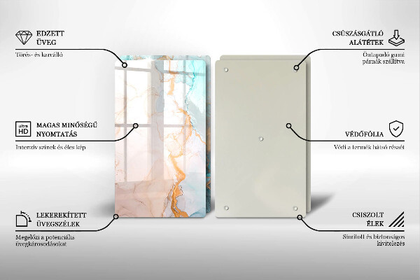 Copri piano cottura in vetro Astrazione del marmo