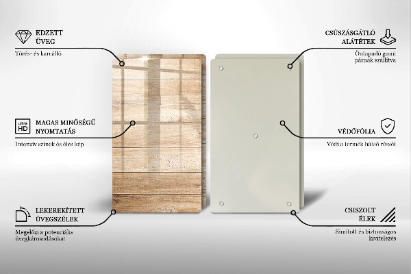 Copri piano cottura in vetro Tavole di legno