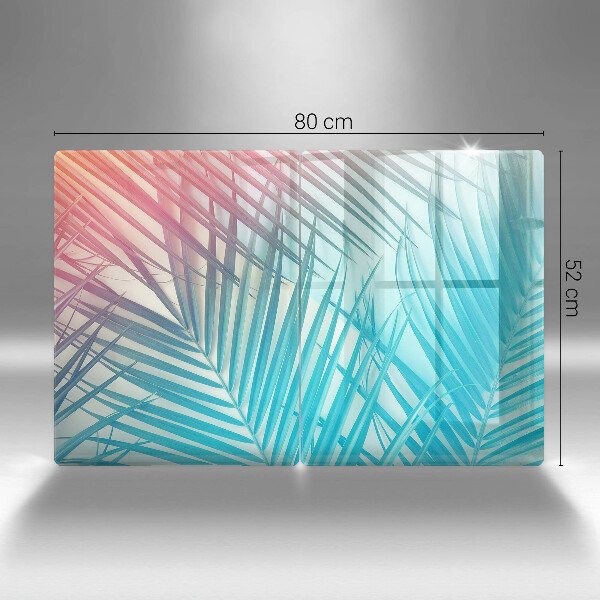 Copri piano cottura in vetro Foglie pastello