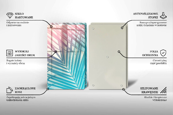 Copri piano cottura in vetro Foglie pastello