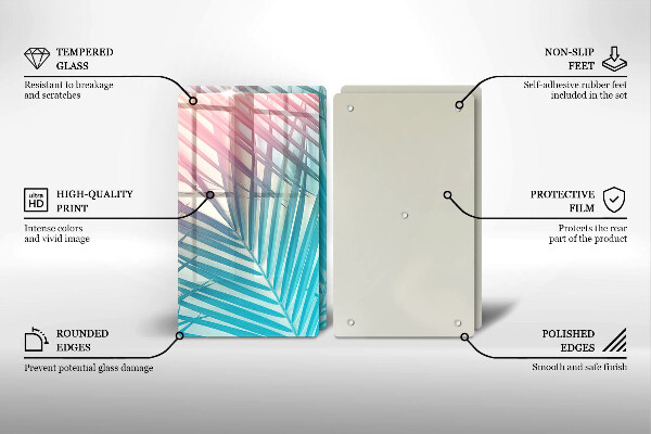 Copri piano cottura in vetro Foglie pastello