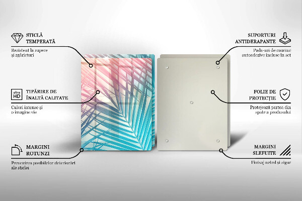 Copri piano cottura in vetro Foglie pastello