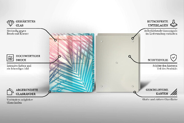 Copri piano cottura in vetro Foglie pastello