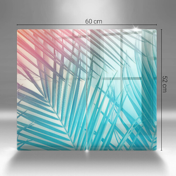 Copri piano cottura in vetro Foglie pastello